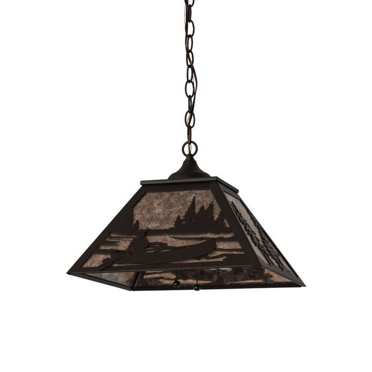 Bronze Canoe Stream 22" Glass Pendant for Indoor/Outdoor