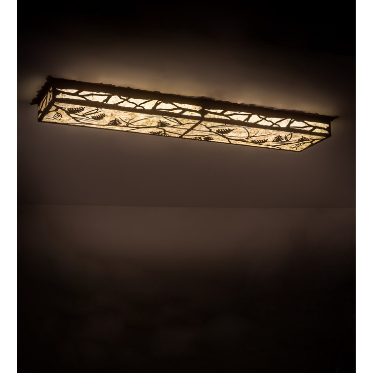 Rustic Pine Whisper 4"x12" Black Glass LED Flush Mount