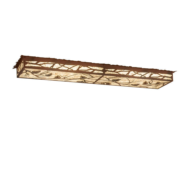 Rustic Pine Whisper 4"x12" Black Glass LED Flush Mount