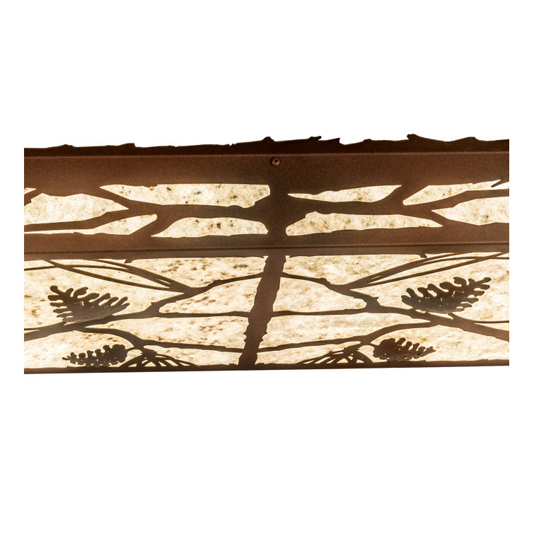 Rustic Pine Whisper 4"x12" Black Glass LED Flush Mount