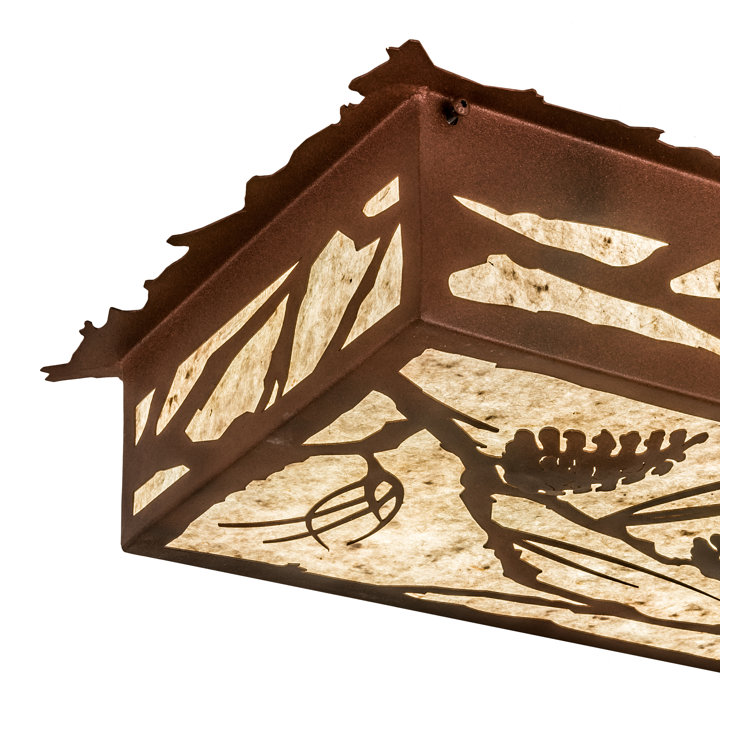 Rustic Pine Whisper 4"x12" Black Glass LED Flush Mount