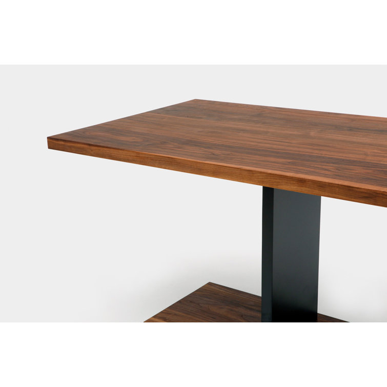 Contemporary Oak Wood Rectangular Dining Table for 6