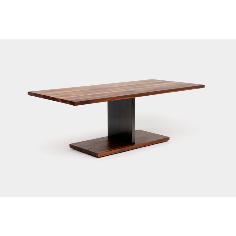 Contemporary Oak Wood Rectangular Dining Table for 6