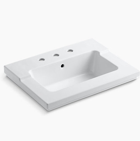 Tresham 25" White Ceramic Vanity Top with Integrated Sink