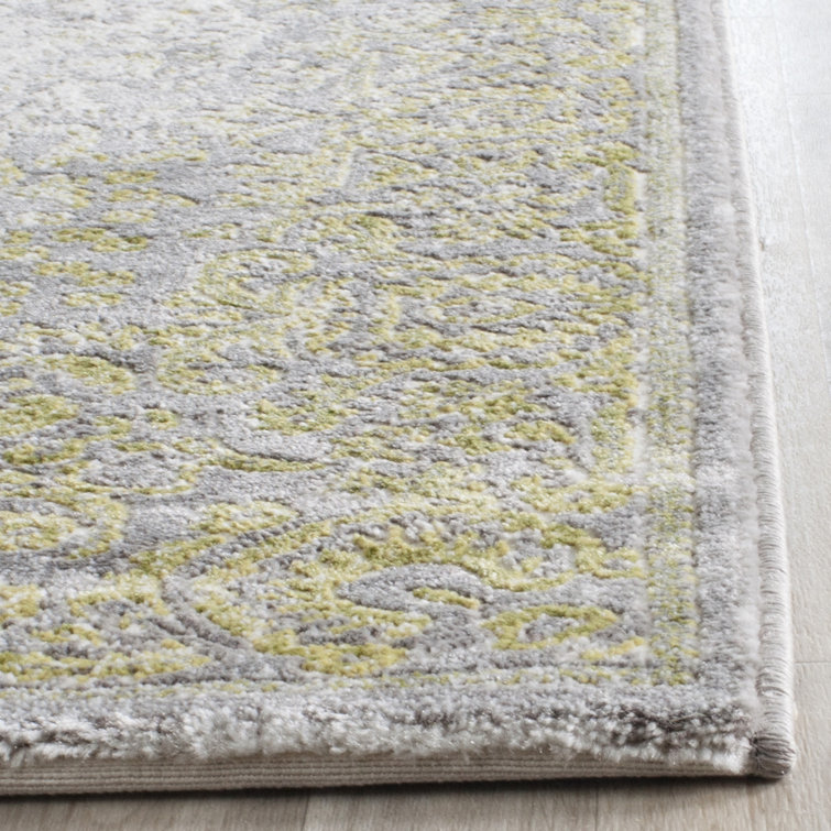 Safavieh Passion Gray and Green Hand-Knotted Runner Rug