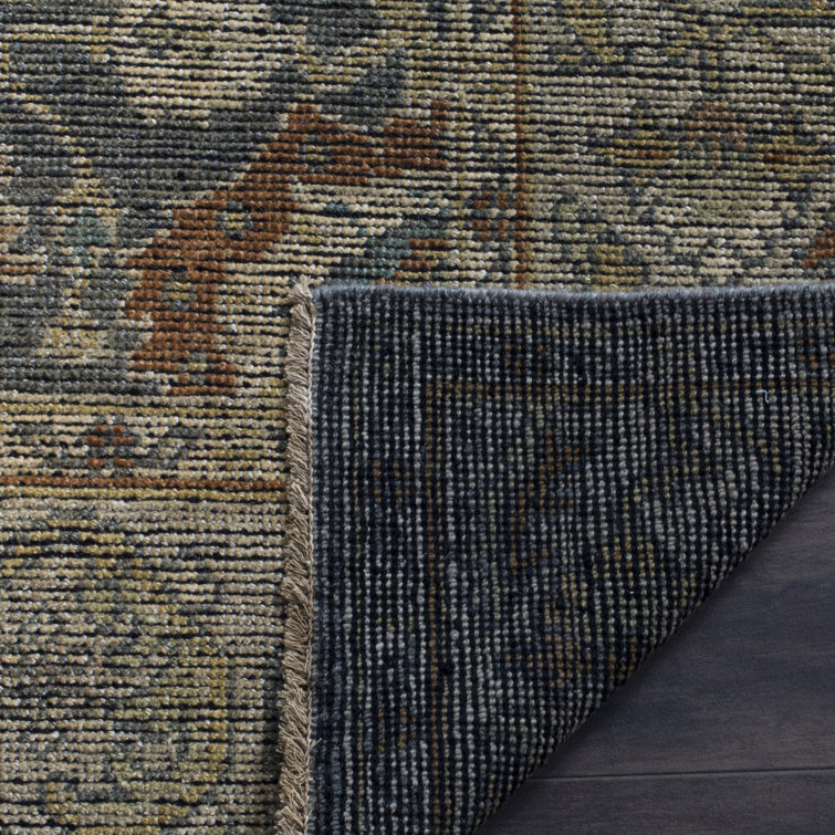 Hand-Knotted Gray Wool 9' x 12' Elegant Fringe Area Rug