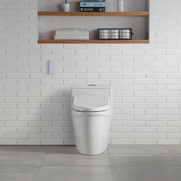 Calero White Electric Bidet Elongated Toilet Seat
