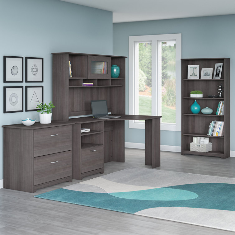 Cabot Traditional Heather Gray 5-Shelf Adjustable Bookcase