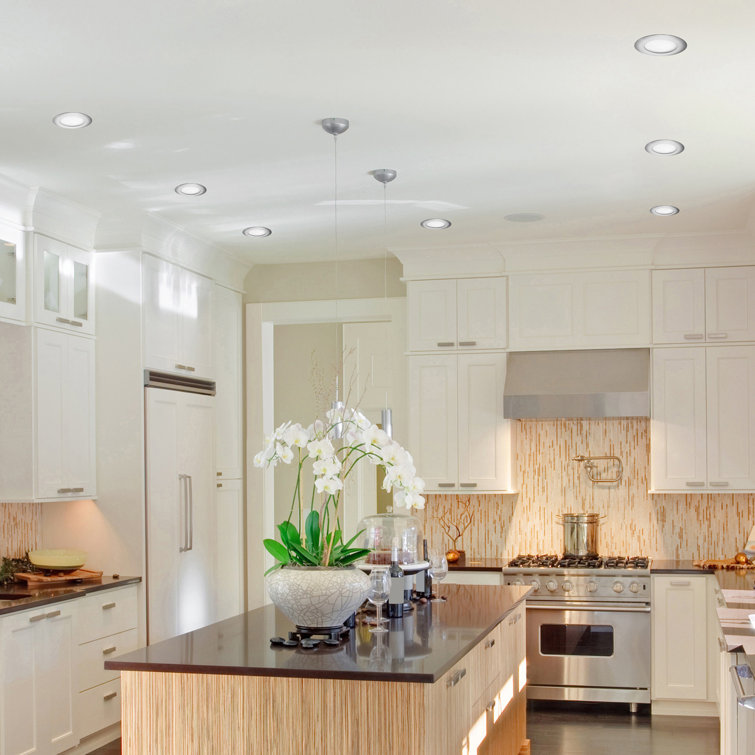 Brushed Nickel Ultra Slim LED Recessed Lighting Kit, 4-Pack