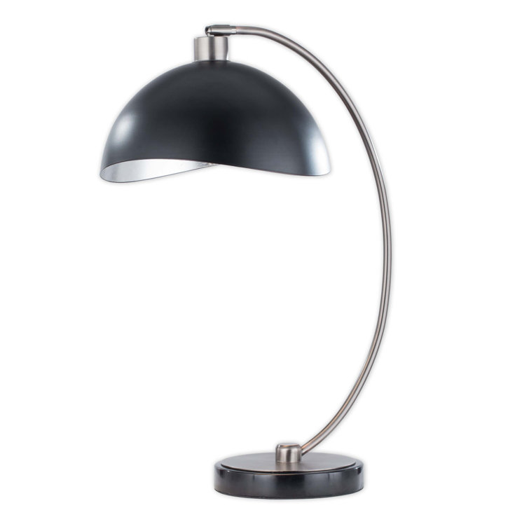 Luna Bella Mid-Century Modern Arc Table Lamp in Antique Nickel