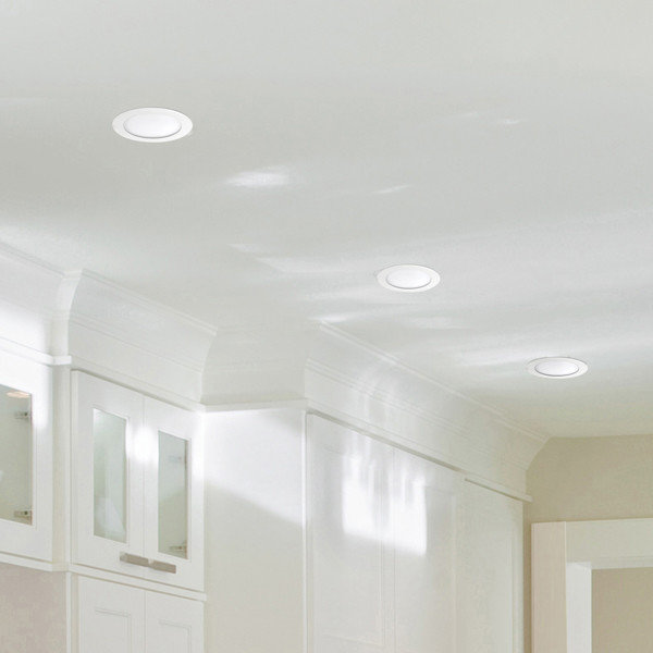 White Ultra Slim 6'' LED Recessed Lighting Kit, 4-Pack