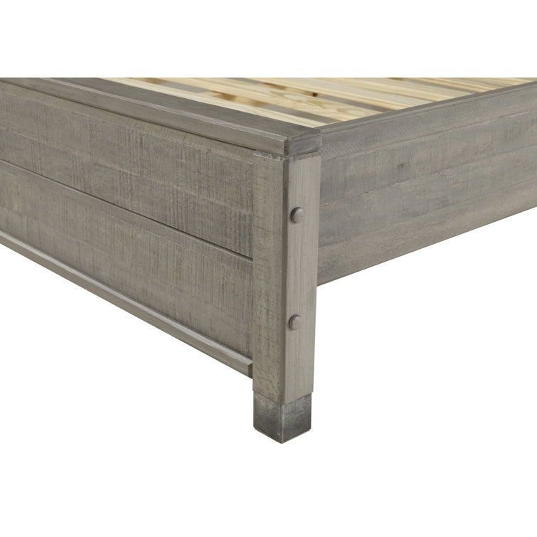 Baja Full/Double Driftwood Grey Solid Pine Platform Bed