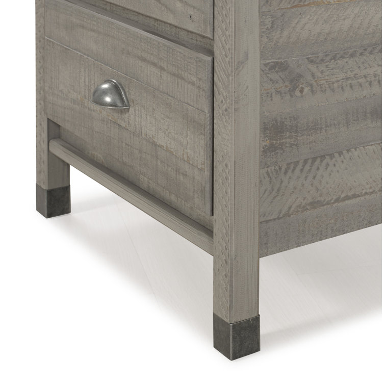 Baja Rustic Grey Solid Pine 2-Drawer Nightstand