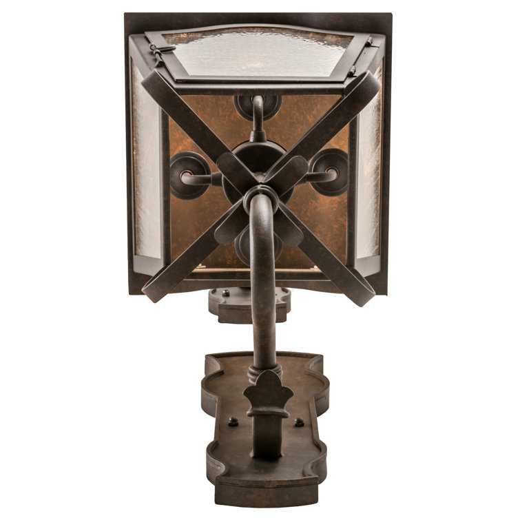 Cajun Spice Brown 4-Light Outdoor Wall Sconce with Clear Seeded Glass