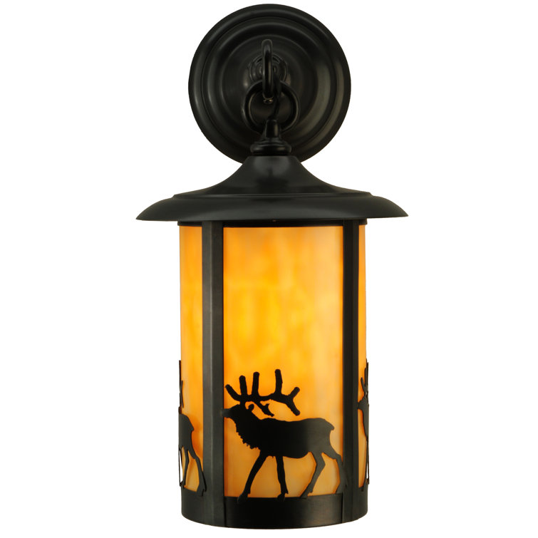 Black Energy Star Direct Wired Lantern Sconce