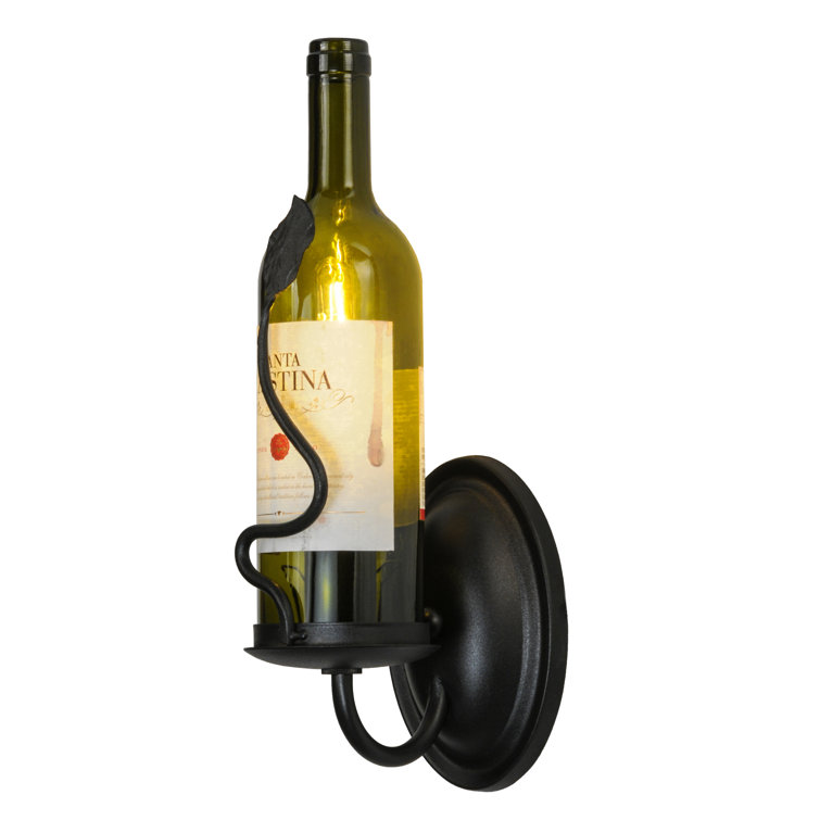 Tuscan Vineyard 1-Light Black Wine Bottle Wall Sconce
