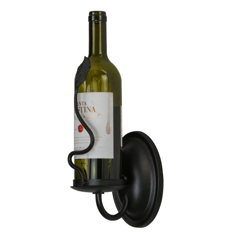 Tuscan Vineyard 1-Light Black Wine Bottle Wall Sconce