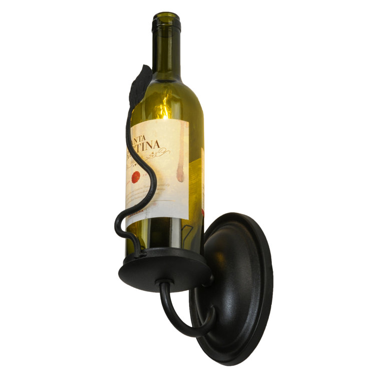 Tuscan Vineyard 1-Light Black Wine Bottle Wall Sconce