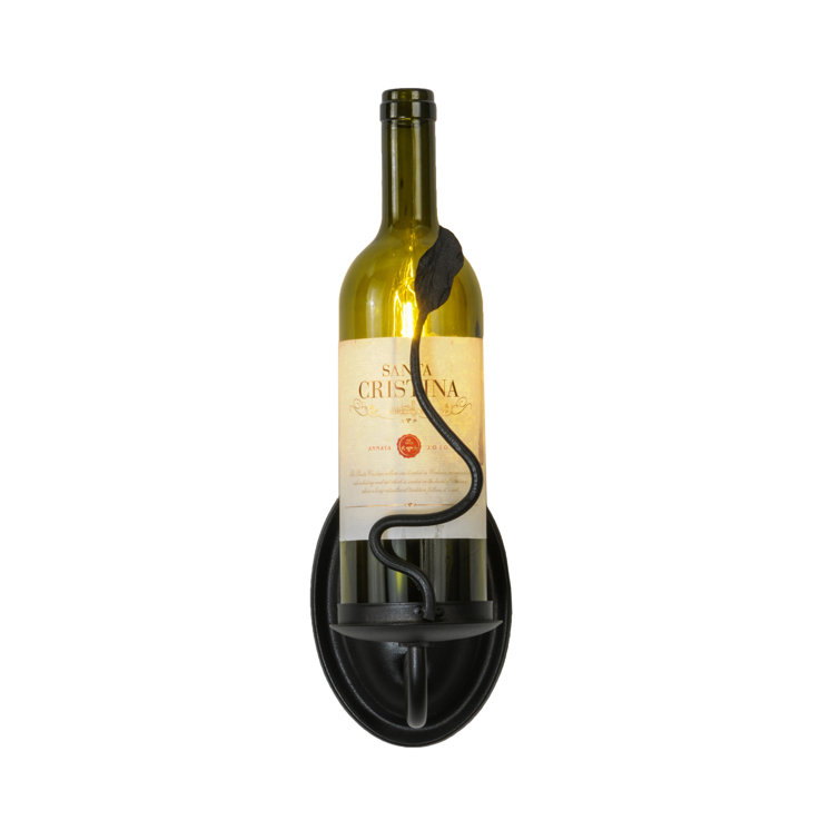 Tuscan Vineyard 1-Light Black Wine Bottle Wall Sconce