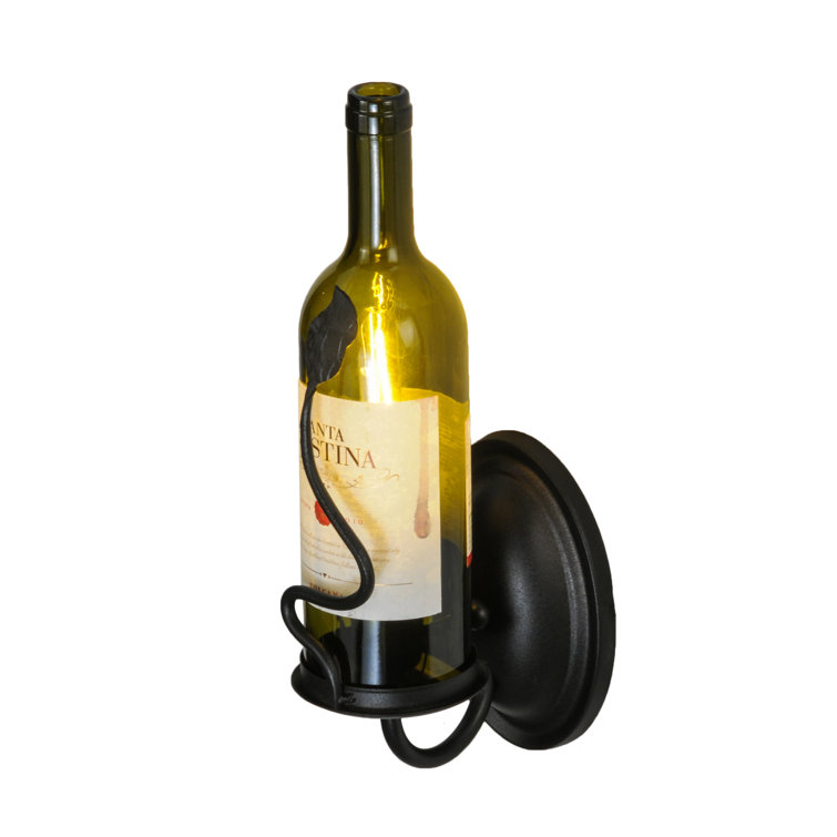 Tuscan Vineyard 1-Light Black Wine Bottle Wall Sconce