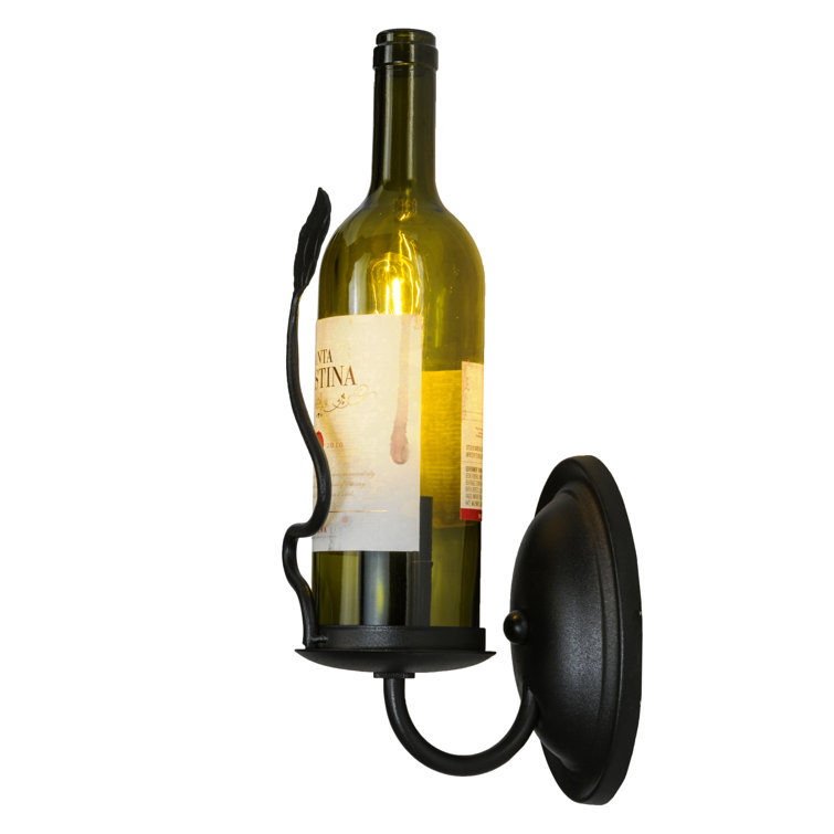 Tuscan Vineyard 1-Light Black Wine Bottle Wall Sconce