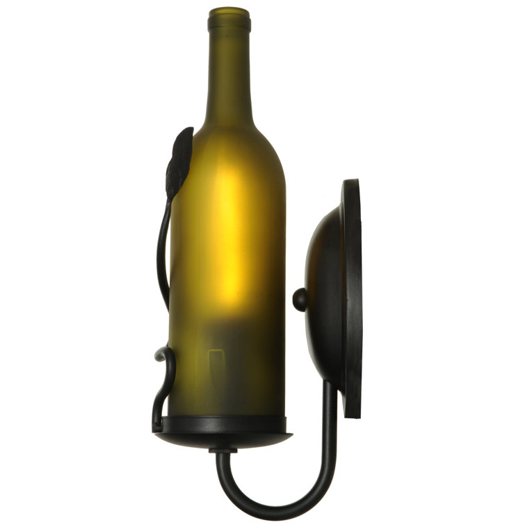 Metro Fusion 1-Light Dimmable Black Wine Bottle Wall Sconce