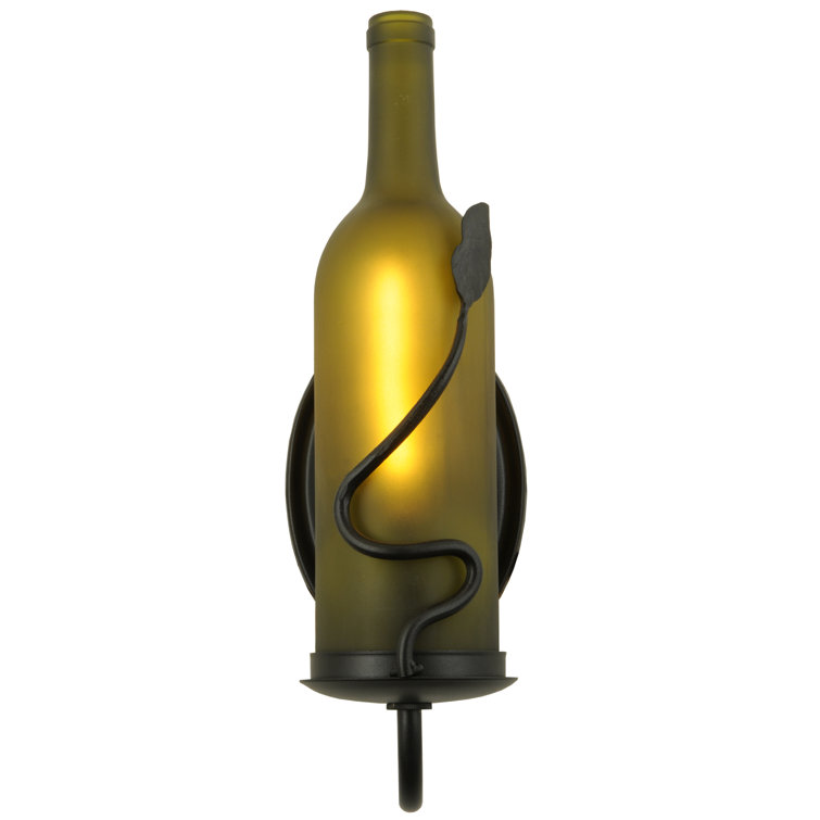 Metro Fusion 1-Light Dimmable Black Wine Bottle Wall Sconce