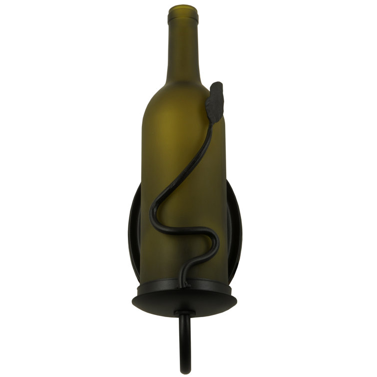 Metro Fusion 1-Light Dimmable Black Wine Bottle Wall Sconce