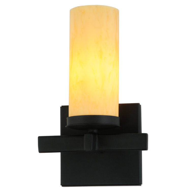 Tawnyrock Idalight Cylinder Blackwash 1-Light Dimmable Sconce