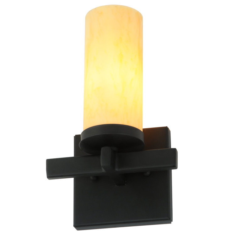 Tawnyrock Idalight Cylinder Blackwash 1-Light Dimmable Sconce