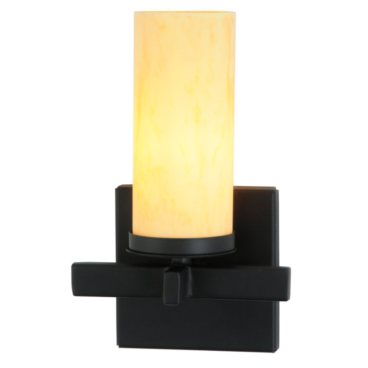 Tawnyrock Idalight Cylinder Blackwash 1-Light Dimmable Sconce