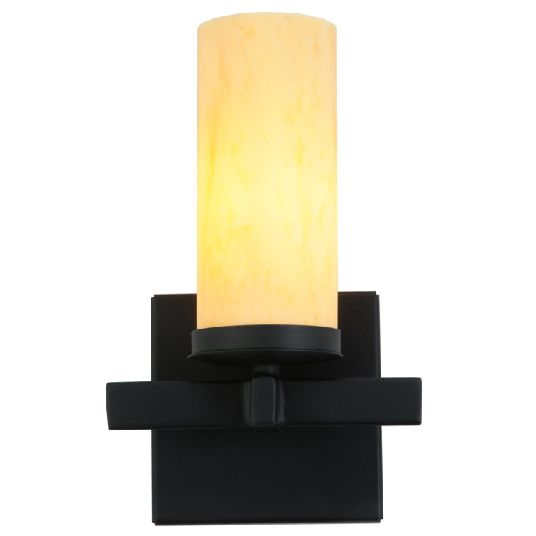Tawnyrock Idalight Cylinder Blackwash 1-Light Dimmable Sconce