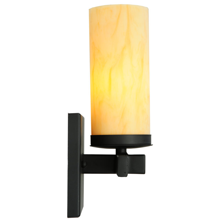Tawnyrock Idalight Cylinder Blackwash 1-Light Dimmable Sconce
