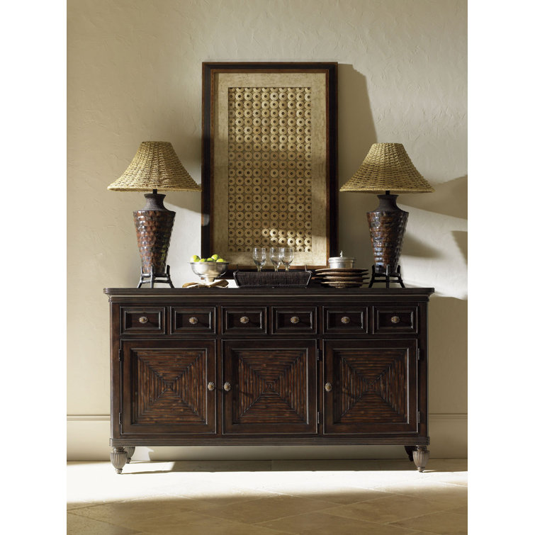 Royal Kahala 72" Brown Bamboo 3-Drawer Buffet