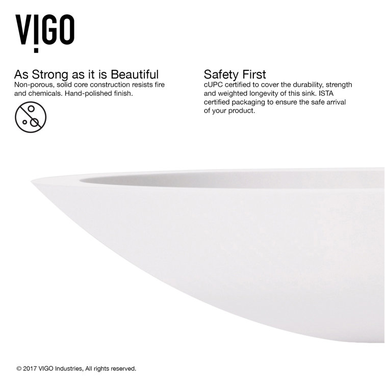 Wisteria 23" White Stone Oval Vessel Sink with Faucet
