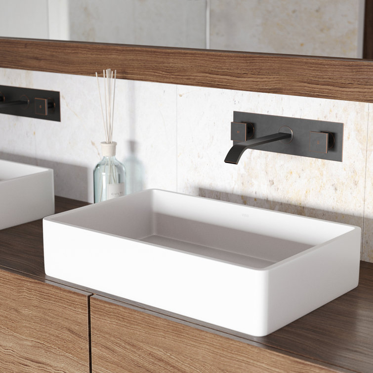 Magnolia 21" Matte White Rectangular Acrylic Vessel Sink
