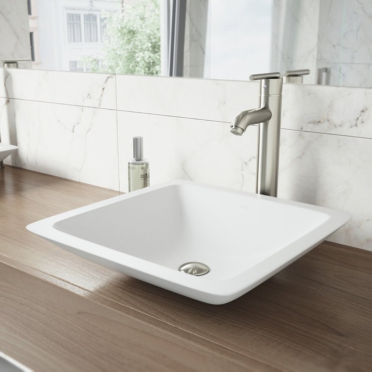 Seville 13" Modern Black and Nickel Vessel Sink Faucet