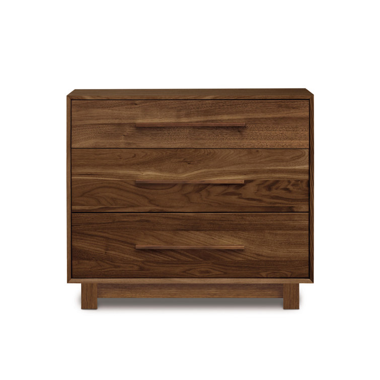 Natural Walnut 3-Drawer Horizontal Dresser with Soft Close