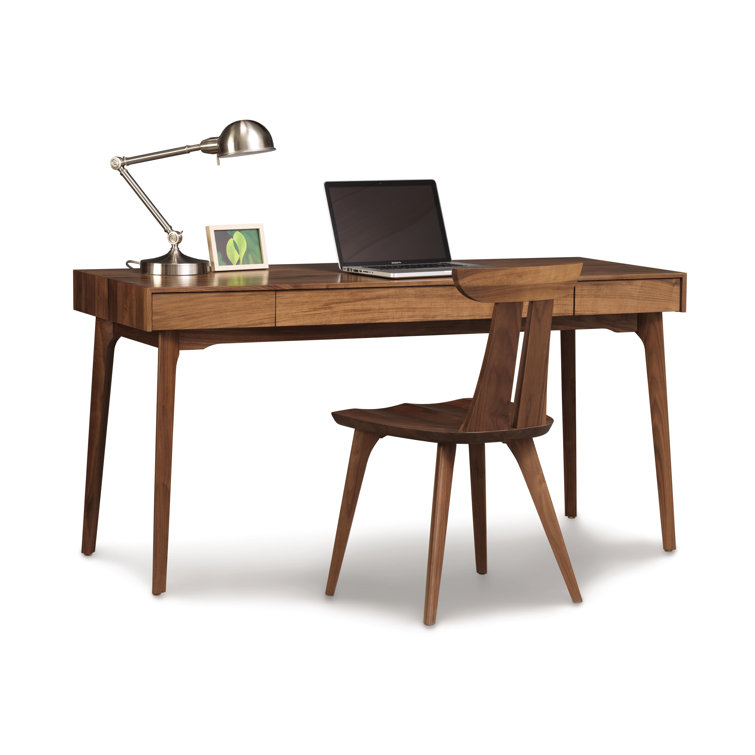 Estelle Walnut Finish Solid Wood Upholstered Side Chair