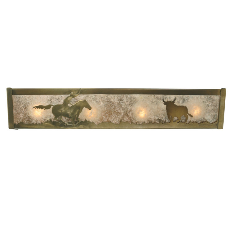Rustic Silver 4-Light Medium Base Vanity Bar