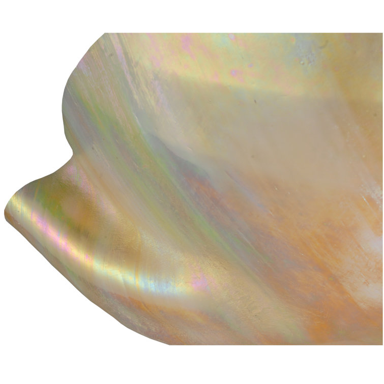 Beige Iridescent Glass 3-Light Flush Mount Fixture