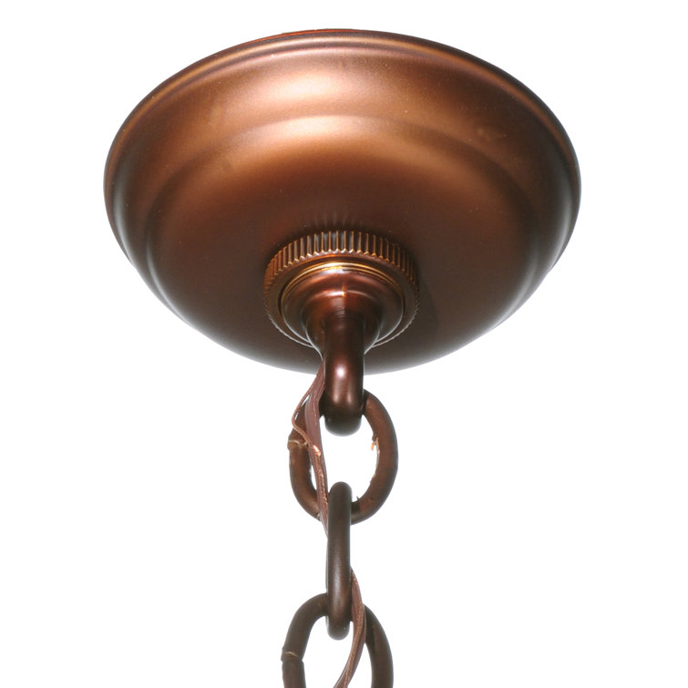 Autumn Green Mini Globe LED Pendant with Copper Oak Branch