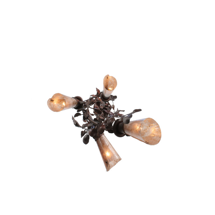 Vinca Vine Bronze 4-Light Traditional Plug-in Chandelier
