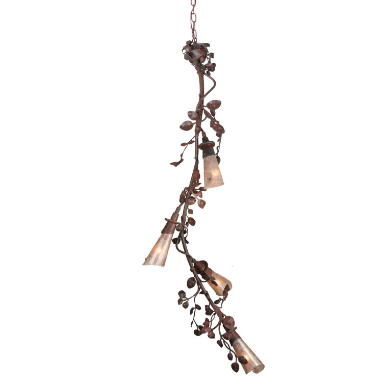 Vinca Vine Bronze 4-Light Traditional Plug-in Chandelier