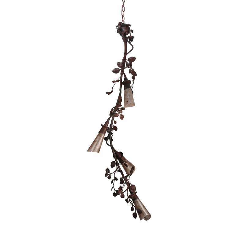 Vinca Vine Bronze 4-Light Traditional Plug-in Chandelier