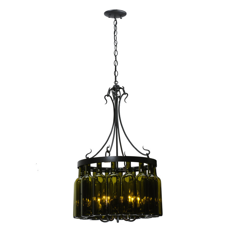 Black 5-Light Wine Bottle Chandelier