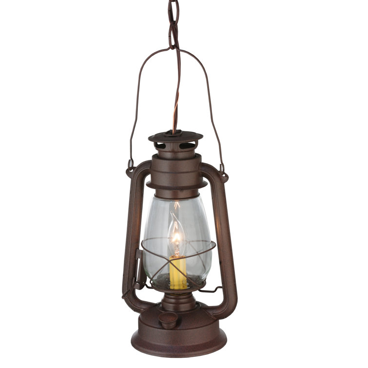 Mahogany Bronze Mini Pendant Lantern with Clear Glass Shade