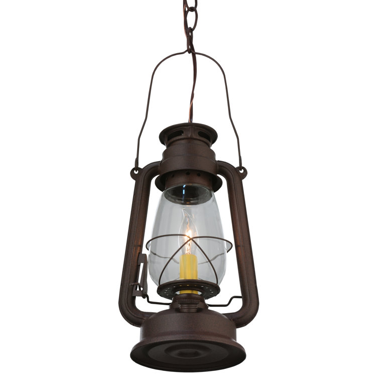 Mahogany Bronze Mini Pendant Lantern with Clear Glass Shade