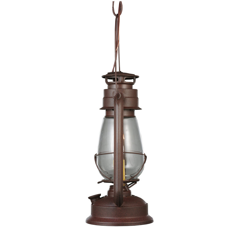 Mahogany Bronze Mini Pendant Lantern with Clear Glass Shade
