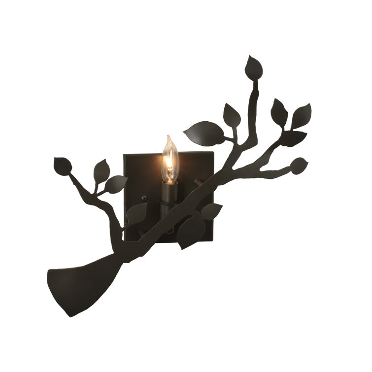 Bronze and Black Oak Branch 1-Light Wall Sconce